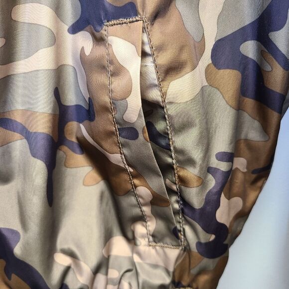 Love Tree Camo Full Zip Bomber Jacket Camouflage Long Sleeve Nylon M - Picture 11 of 16